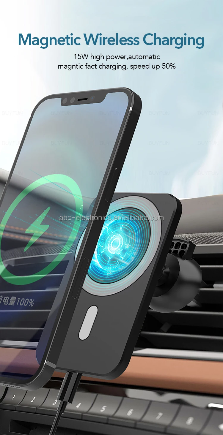 New Technology 2023 Magnetic Wireless Charger Qi 15w Fast Car Wireless ...