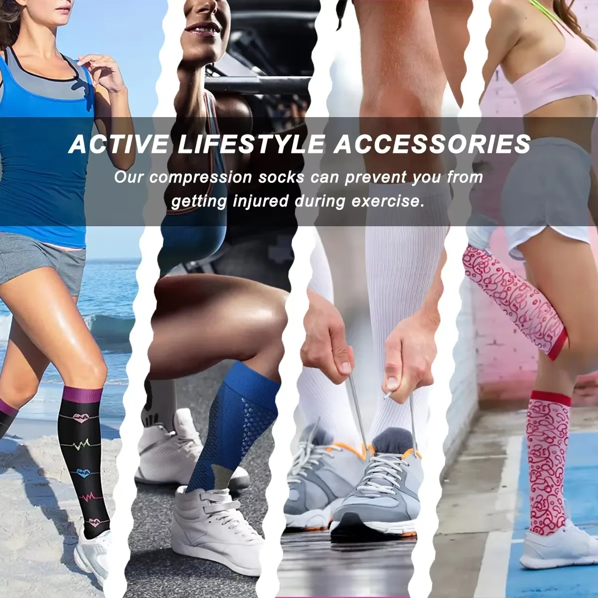 Custom Print Tie Dye Medical Running Nursing Knee High Socks Athletic Quick Dry Cute Design Sports Compression Socks