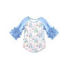 Easter Bunny Raglan Ruffle Sleeve Top