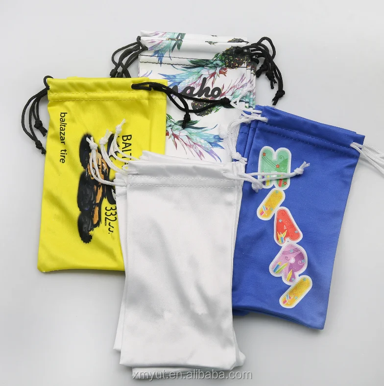 Custom Logo Microfiber Sunglasses Pouch Glasses Wiping Cleaning Cloth Set Wholesale Soft Eyeglasses Drawstring Bag