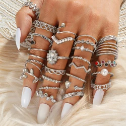 Coffret De 22 Bagues Fantaisie Pour Femme – Noir, Perle, Papillon, Cœur – Bijoux Tendance à Offrir
