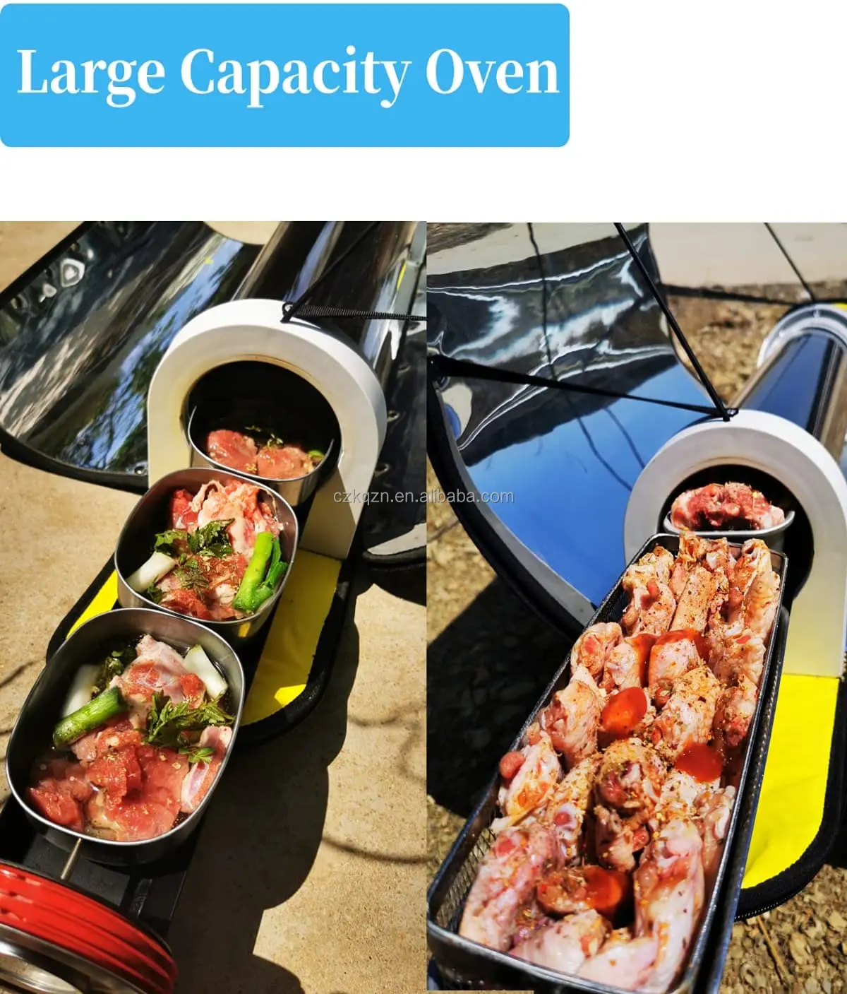 Higher Efficiency Portable Solar Cooker - 550F Max Temp