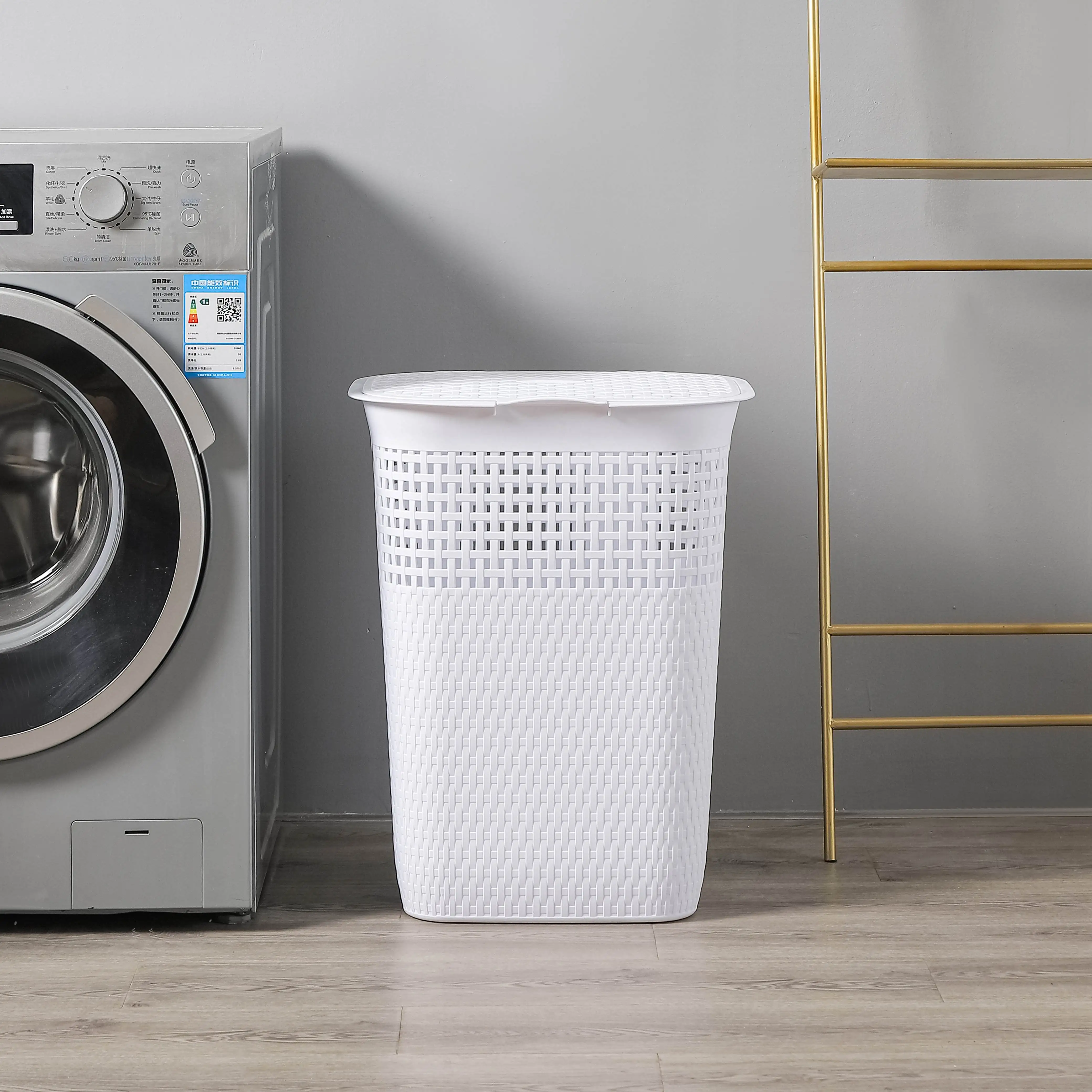 Fashion Plastic Dirty Clothes Basket for Home Bathroom Corner Laundry Basket Hamper Baskets