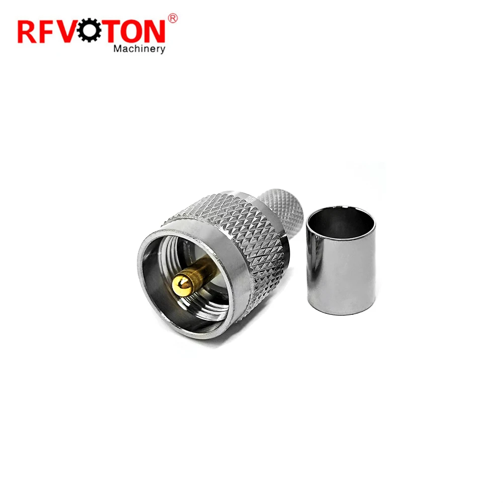 Factory Directly PL-259 Solder Crimp UHF Male for RG8 LMR400 RG213 RG214 Cable Uhf Pl259 Male RF Coax Coaxial Connector in Stock