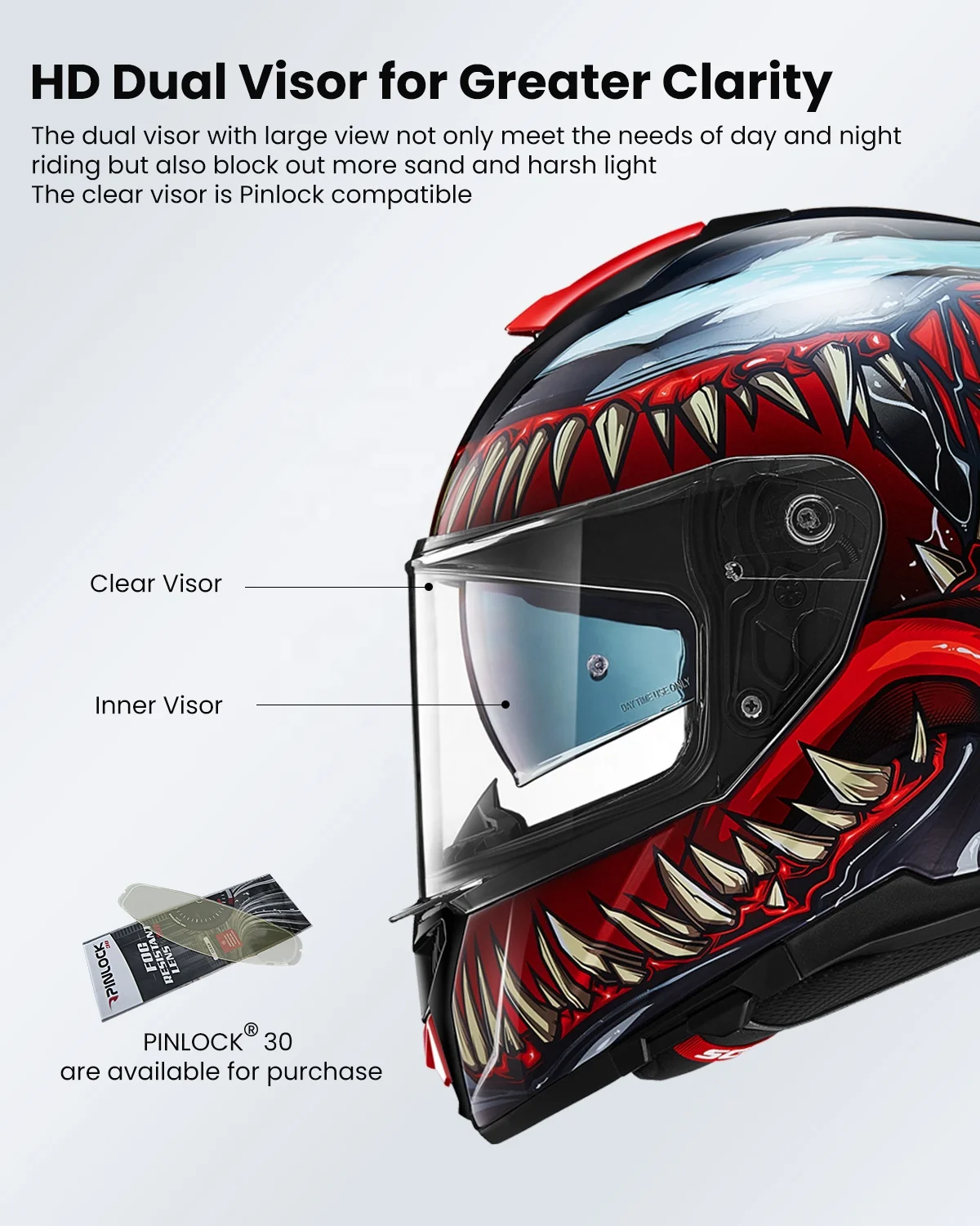ILM Full Face Motorcycle Helmet - DOT Certified Safety