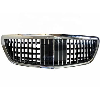W222 Maybach Style Front Grille Assembly Compatible with Mercedes Benz S Class S320 S350 S400 S500 S560 S680 S63(No ACC)
