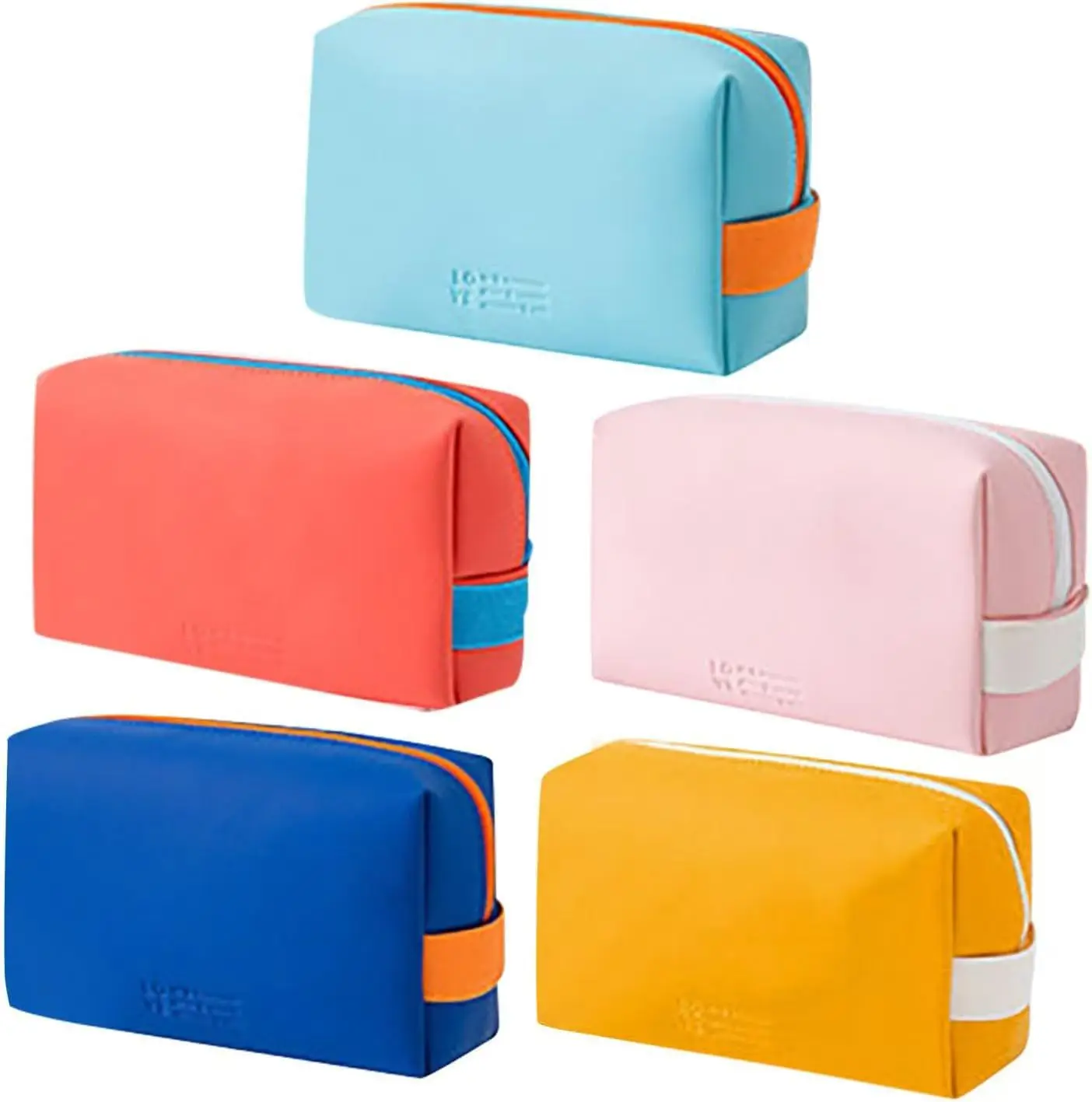 Custom Logo Colorful Makeup Bag Zipper Handheld Convertible Bag Wholesale Simple preview 2
