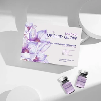 OEM ORCHID GLOW 10*5ml hyaluronic acid whitening soothing brightening essence, suitable for skin pink glow ampoule