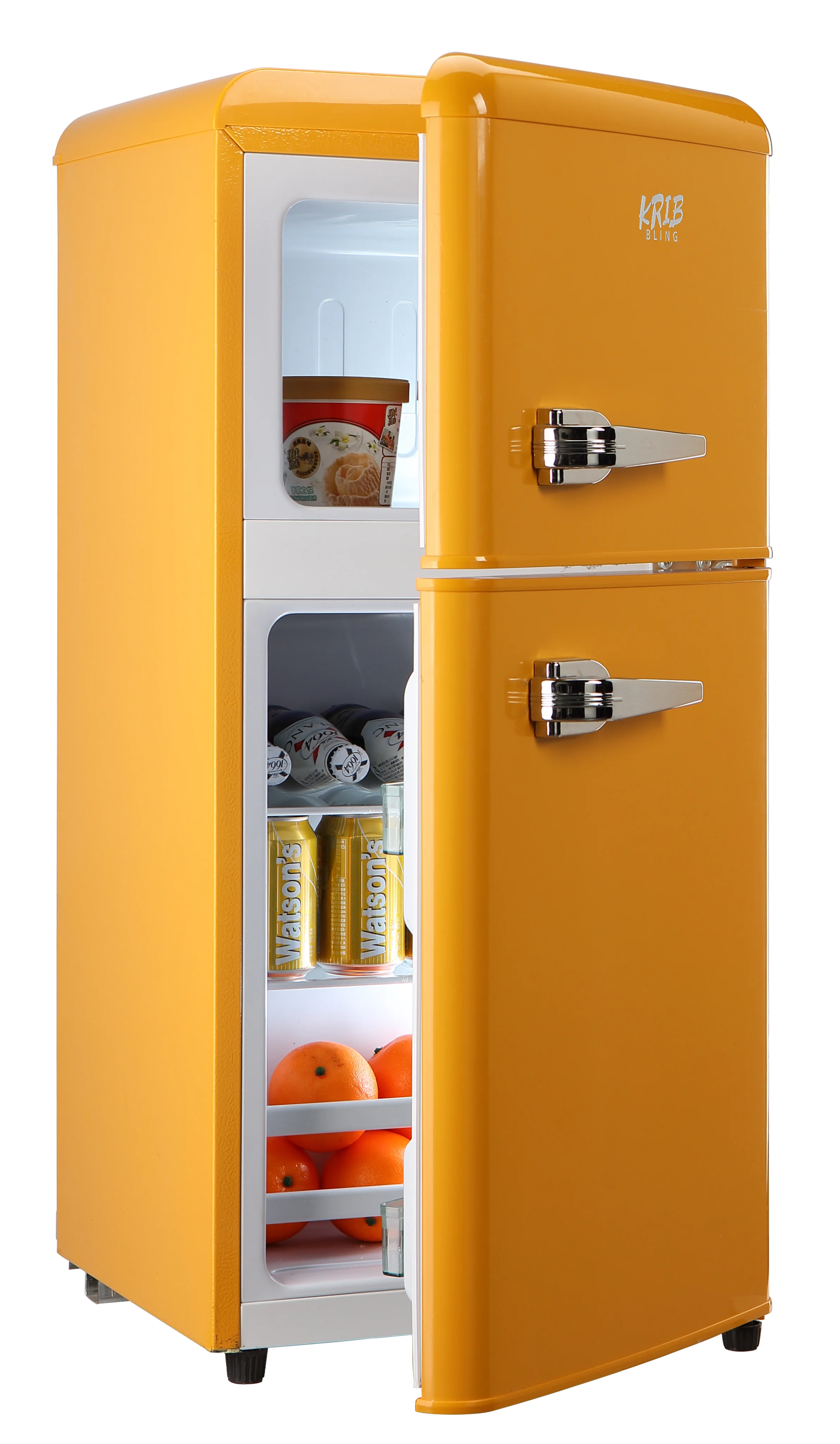 人気沸騰中！102L 縦型両開きレトロカラー円弧扉冷蔵庫| Alibaba.com