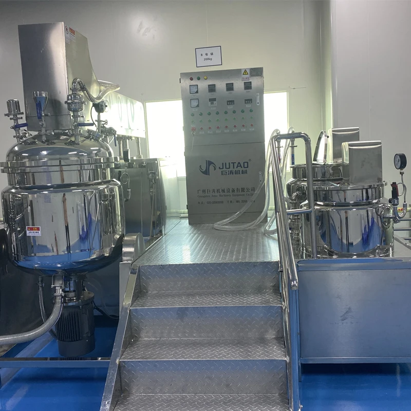 Гидравлический подъемный вакуумный смеситель для производства косметического