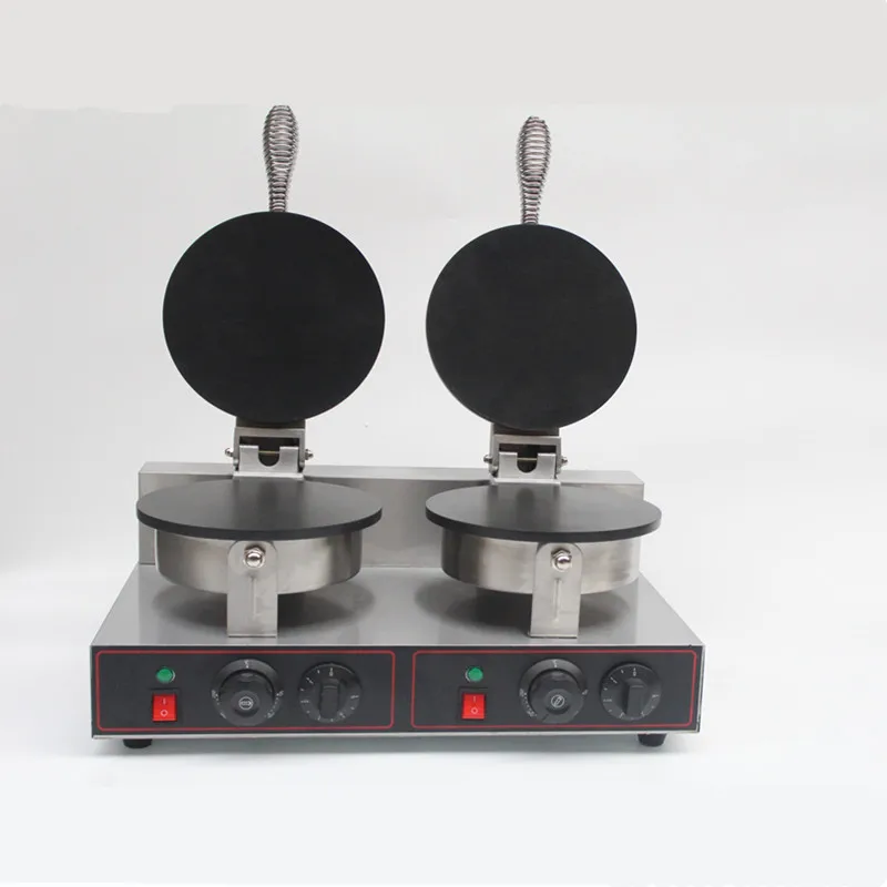 Hot Selling Product Double Row Ice Cream Crispy Machine Non Stick Coating Flat Egg Roll Machine Bakery Equipment for Commercial