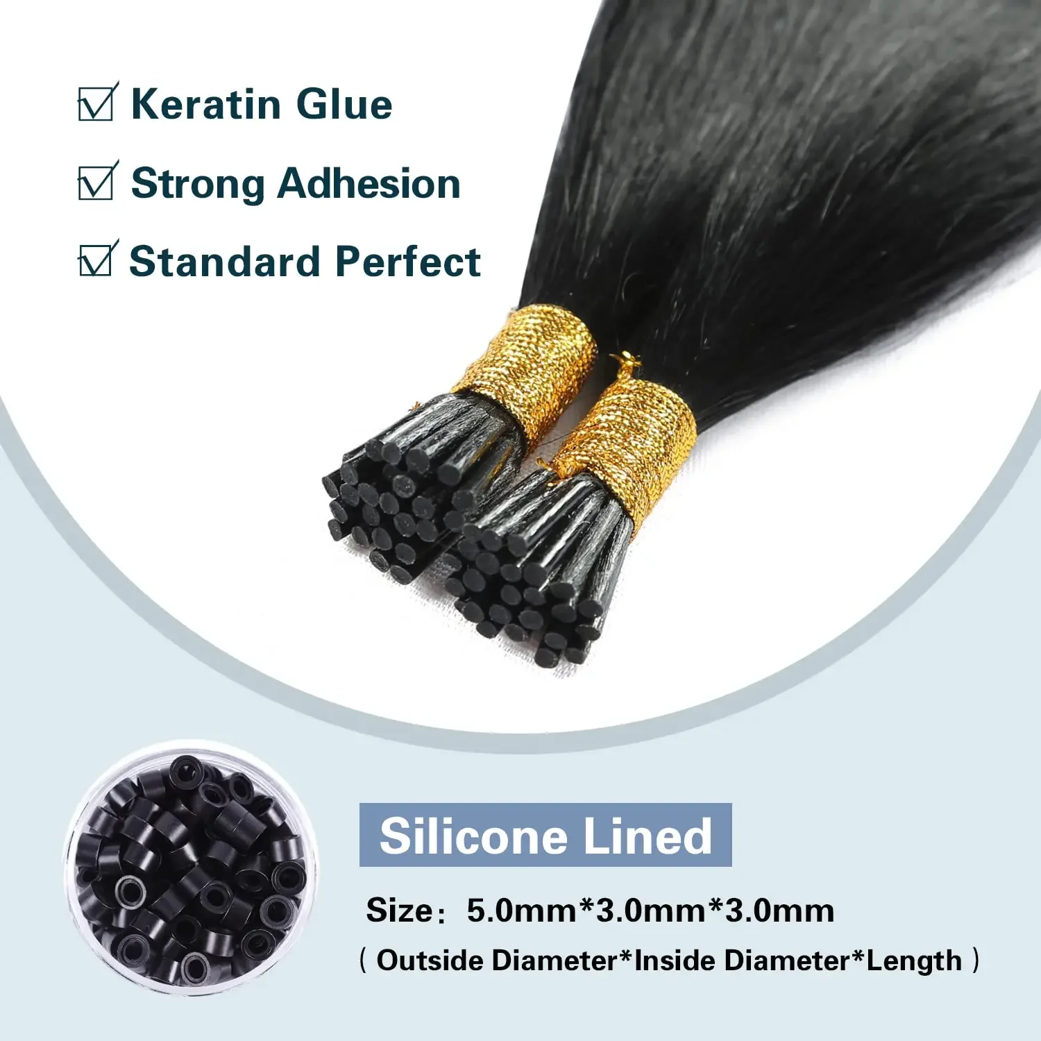 Natürliche schwarze I-Tip-Extensions aus menschlichem Haar_voghion.com
