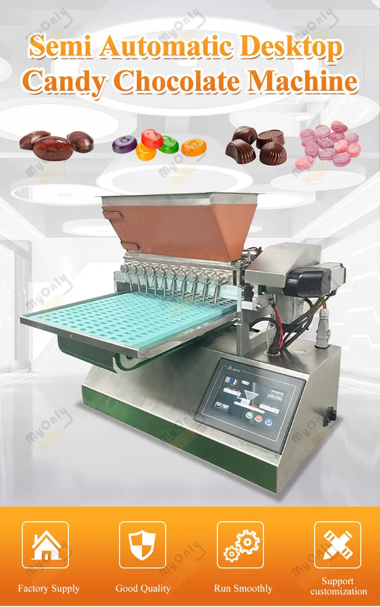 Small Square Semi Automatic Pectin Gummy Depositor Jelly Super Lollipop