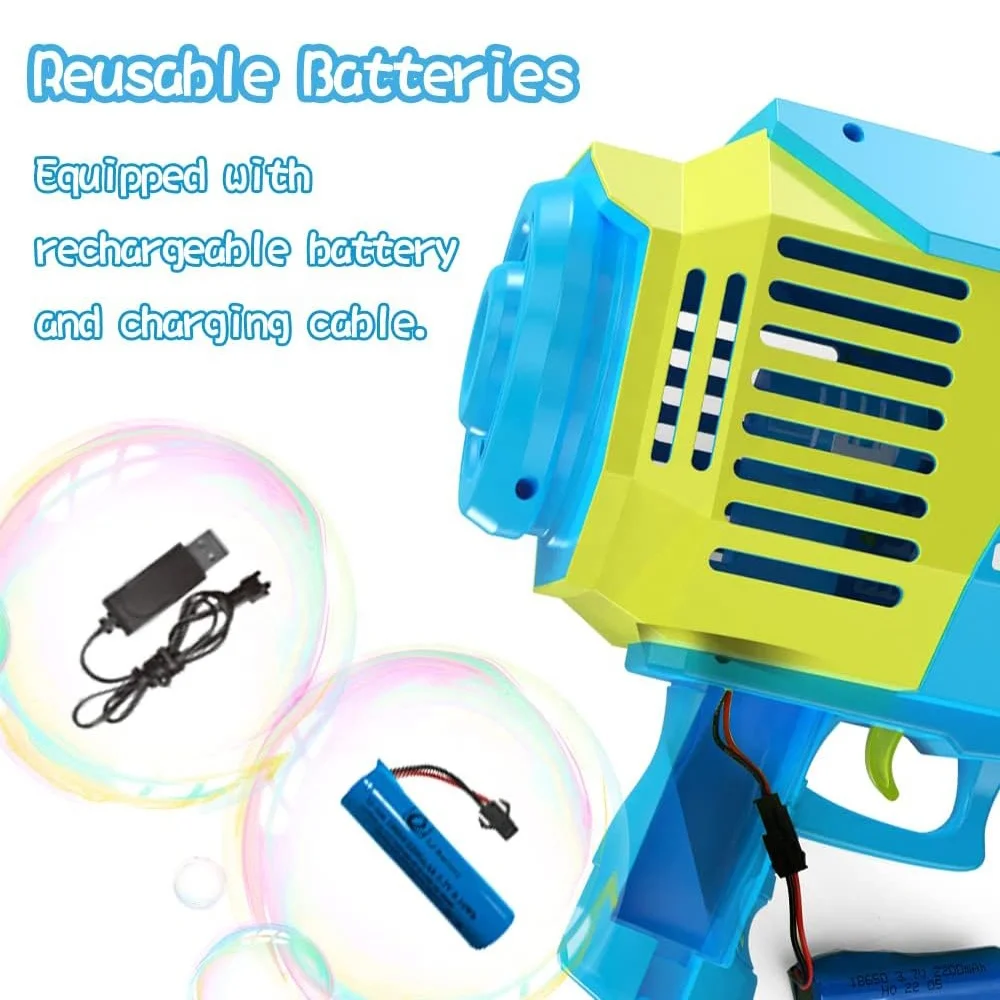 激レア！フライング・マシーン / ヘイ・リトル・ガール 73 Holes Electric Bubble Gun - Fun for Kids Outdoor Play