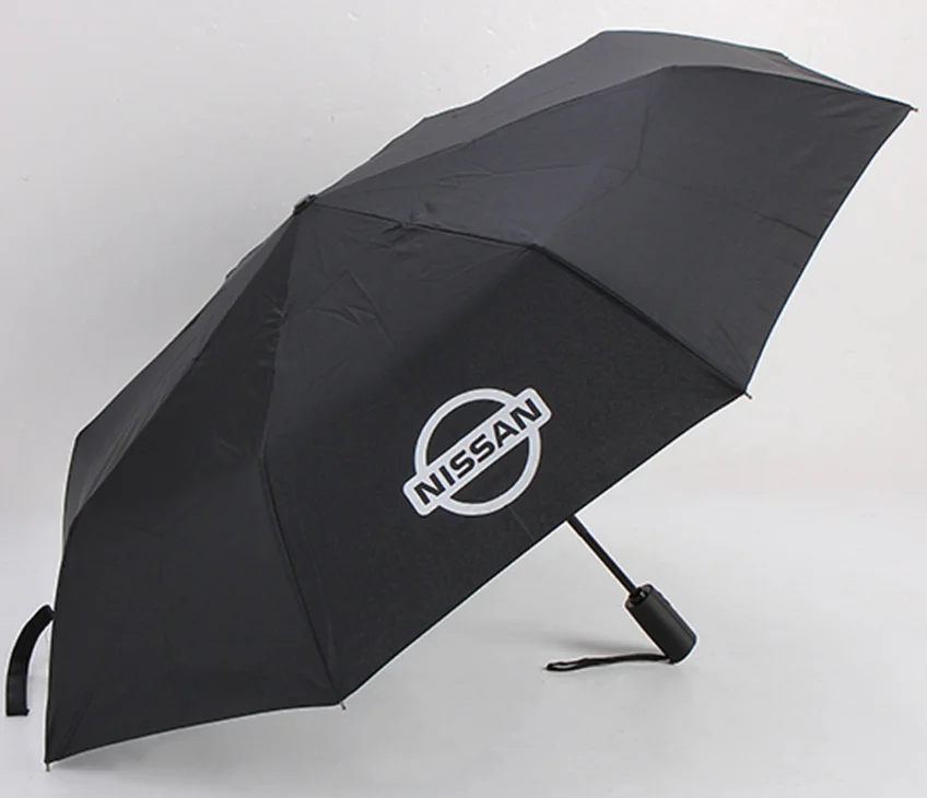High Quality Travel Foldable Windproof 3 Folding Promotion Printing Auto Open Umbrella With Customer Logo Print