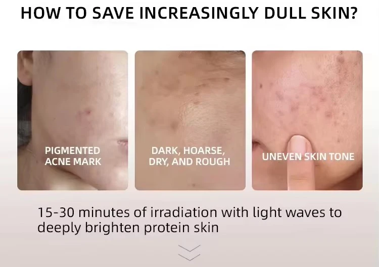 红光疗法面部按摩器，带7色发光二极管面膜，用于减少痤疮和防皱插件