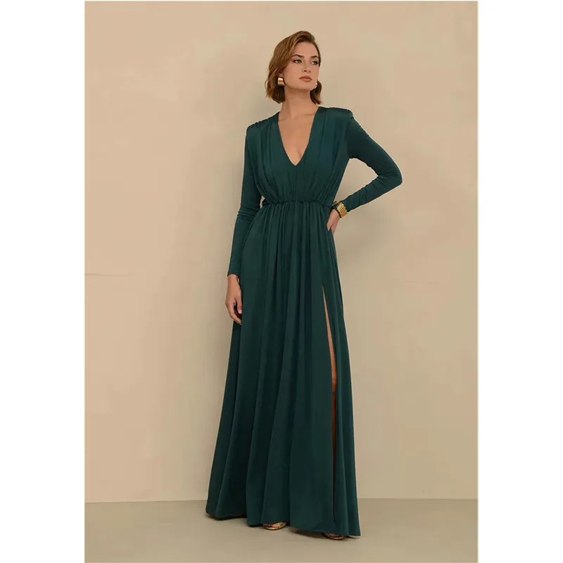 Contemporary Style Green Color Evening Party Dresses Floor-Length Comfortable Ball Gown Prom Dress
