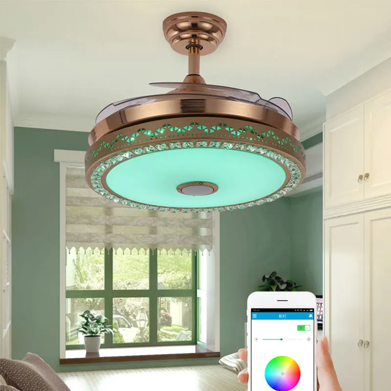 Multifunctional Lightweight Bladeless Lamp the Pattern Glass Covers for Ceiling Fans with Lights