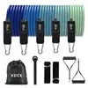 Etiqueta de cincha con mosquetón para banda de resistencia degradada azul (TPE 150 lbs)