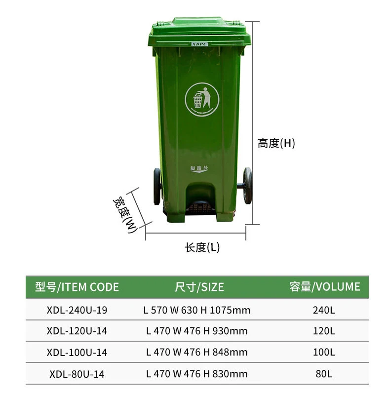 55 Gallon Best Outdoor Patio Waste Dustbin Barbage Bins Trash Can With Attached Locking Lids And