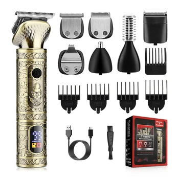 Multifunction 7 in 1 Grooming Hair Clipper Kit USB Rechargeable Hair Remover Beard Nose Hair Trimmer For Whole Family