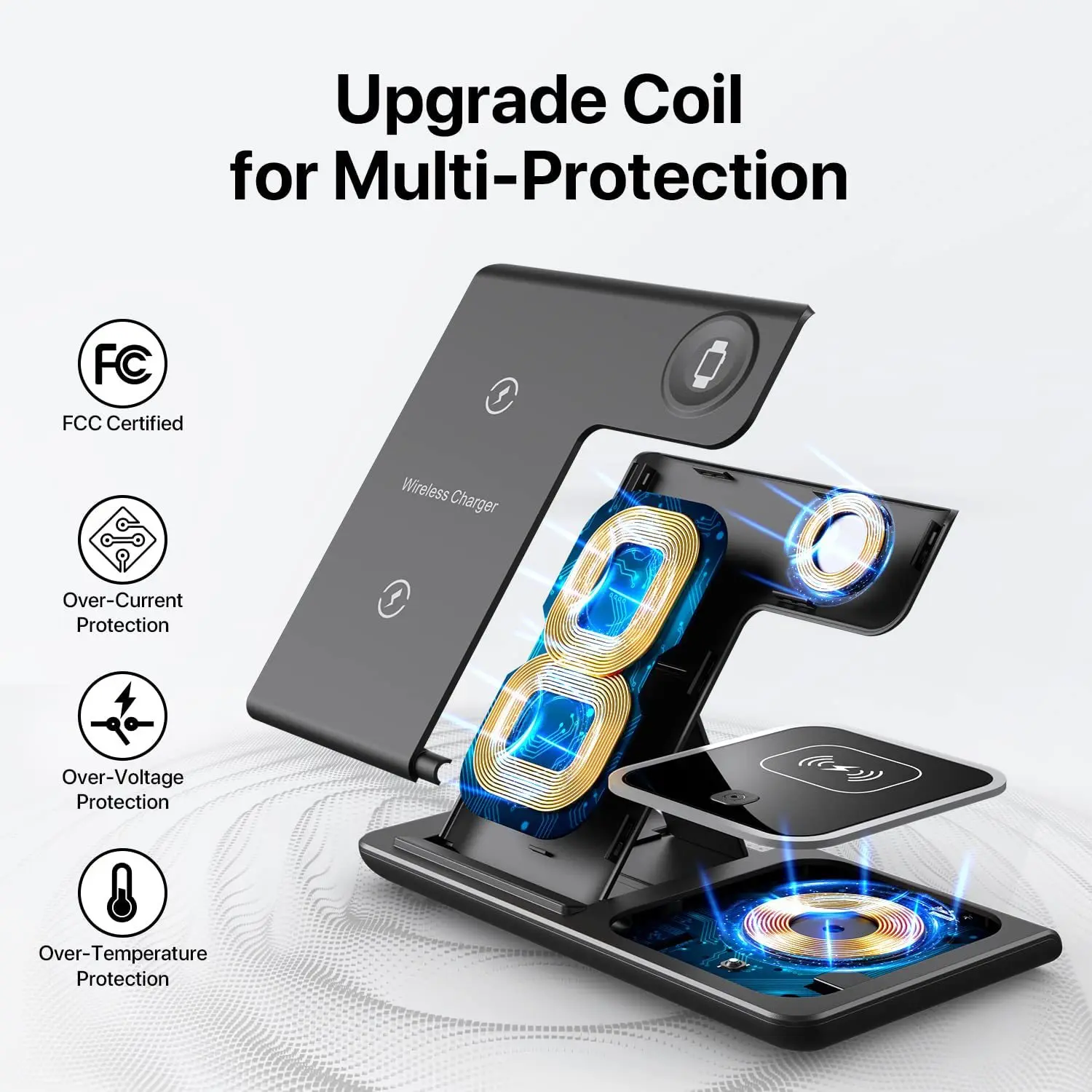 New 3-in-1 wireless charging stand, mobile phone headset watch charger mobile phone base