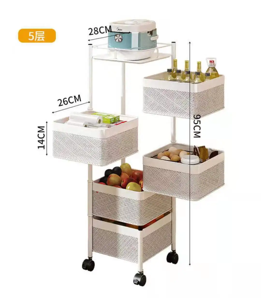 jx-dropshipping 360 degree rotating kitchen shelf