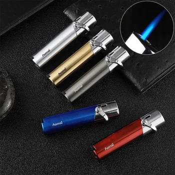 AM7204 Metal Drawing Jet Flame Lighter Portable Inflatable Pipe Cigar Wholesale