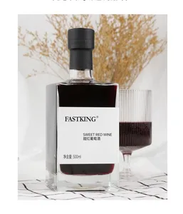 FASTKING Very Exquisite 500ML 12vol Square Bottle Sweet Red Wine Smooth Texture Grade Five Year Shelf Life Chinese Manufacturer
