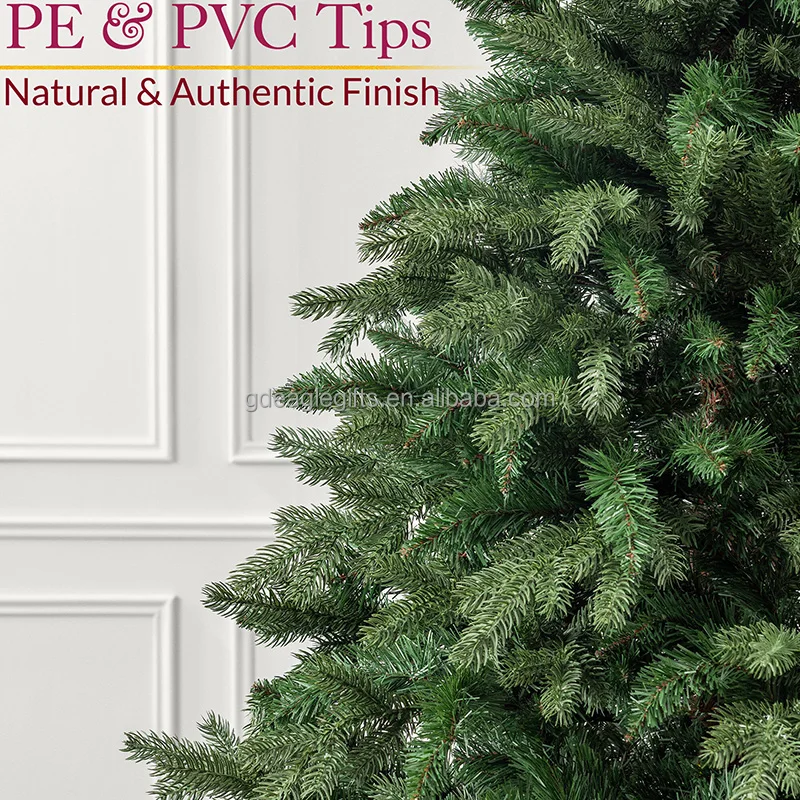 EAGLEGIFTS Detachable 210cm Tall Large Artificial Christmas Tree 1 Piece Realistic Collapsible Metal Frame Christmas Tree