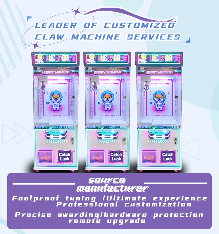 Hot Selling Commercial Arcade Claw Machine for Plush Toys Factory Direct Coin-Operated Prize Catcher Game with Customizable