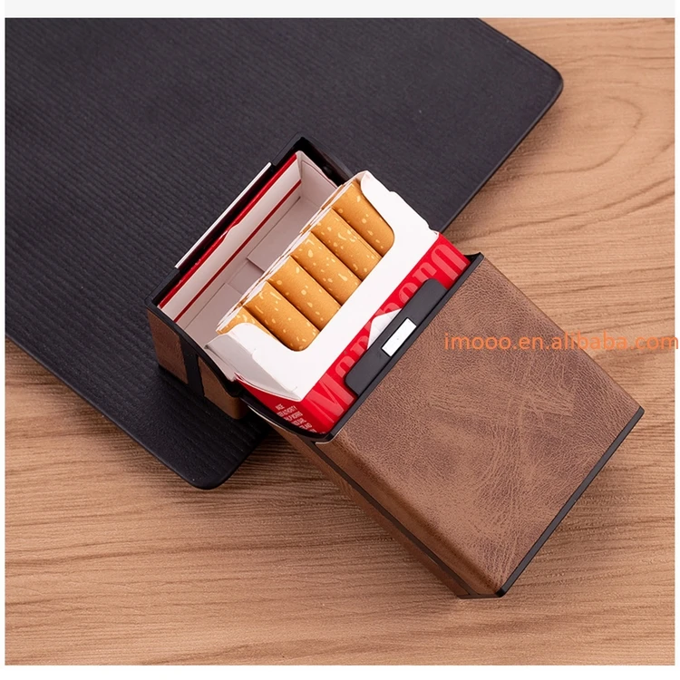 Factory Price Leather Cigarette Case Box Holder for Woman Men Cigarette  Pouch Smoking Accessories 4 Colors