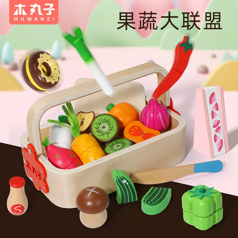 Children's Wooden Magnet Simulation Vegetable Cutting Set Cutting Fruit  Toys - China Wooden Toy and Educational Toy price