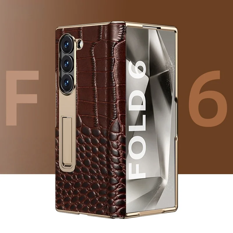 For Samsung Z Fold 7 Phone case with High-end crocodile Pattern Hinge protection Cover Suitable for Samsung Z Fold 6 5 4 3