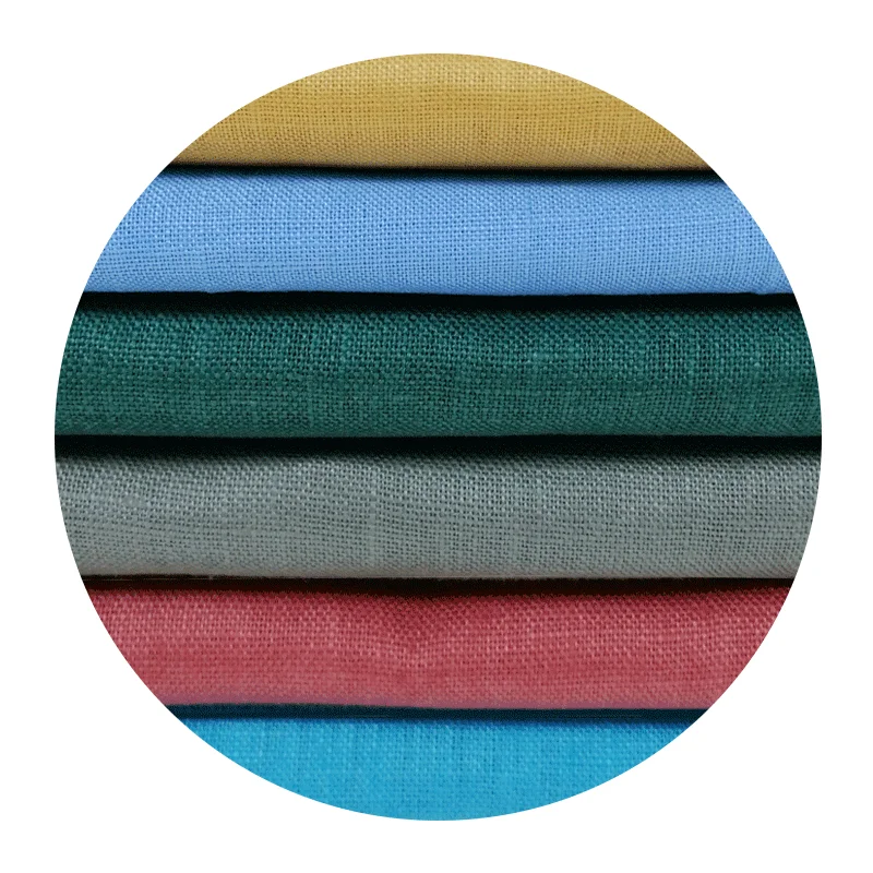 100% Pure Linen Fabric Plain Dyed for Garment Clothing Women and Men Clothes Shirts Pants