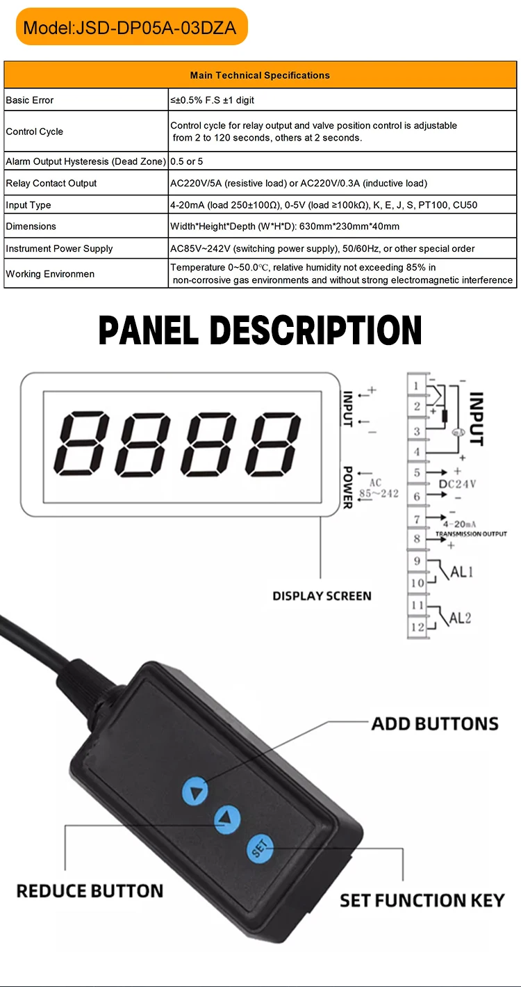 KASINTON JSD--DP05A-03DZA Three Channel Large Screen Display Control Instrument Precise Temperature Control Display manufacture