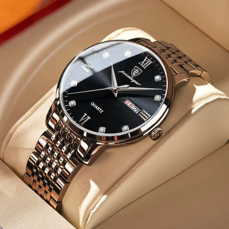 Hot Sale POEDAGAR Watch for Men Top Brand Men's Quartz Watch with Stainless Steel Luxury aperçu 4