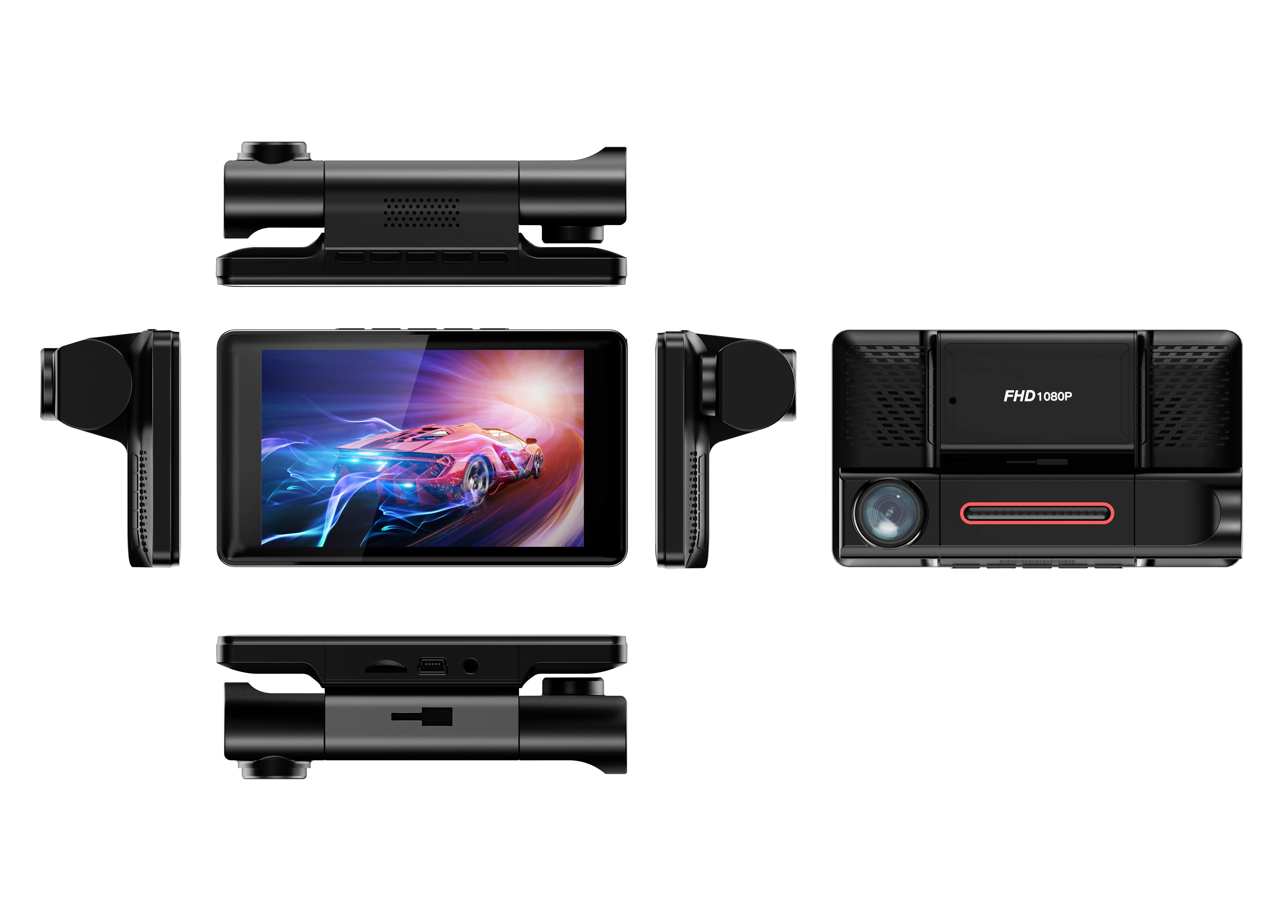 Cheapest 3 Lens Car Video Recorder HD1080P C3 Dash Cam Car Black Box 4inch IPS Camera Recorder Night Vision Loop Recording Dvr
