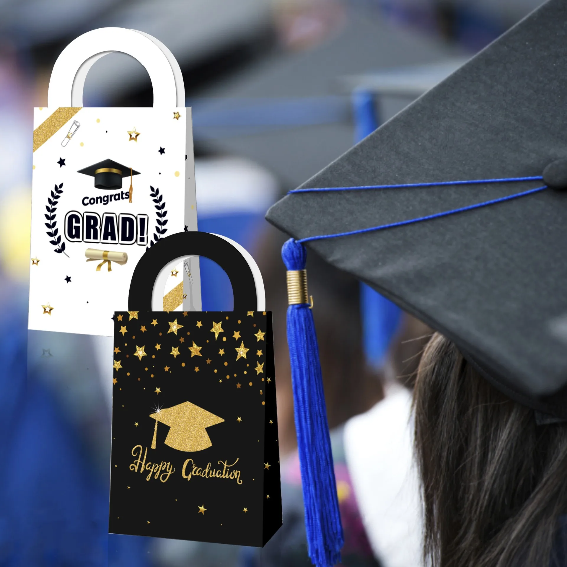 12 Pieces Graduation Gift Bags 2024 Graduation Party Favor Gift