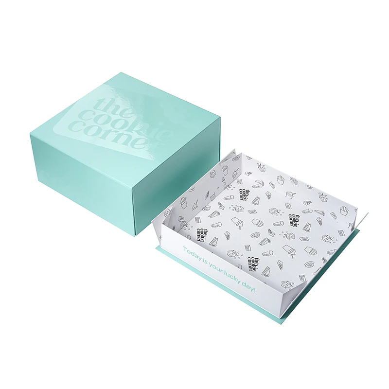Custom Full Printing Collapsible Lid and Base Packaging Paper Gift Box Flat-Pack Box Foldable Box