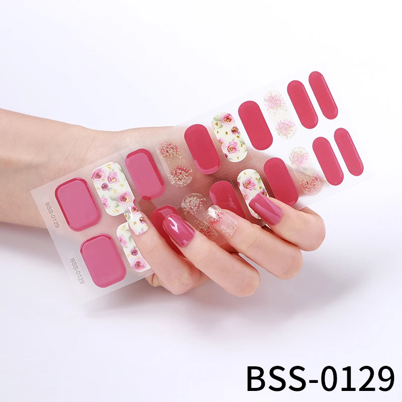 Korean Style New Gel Nail Sticker With Uv Lamp Gel Nail Wraps Gel Nail Stickers Uv Semicured