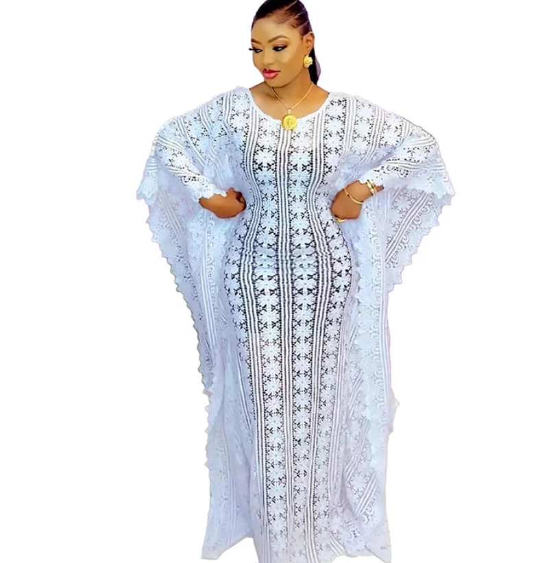 Muslim Abaya Dress in African Design with Loose Darts Pattern Printing