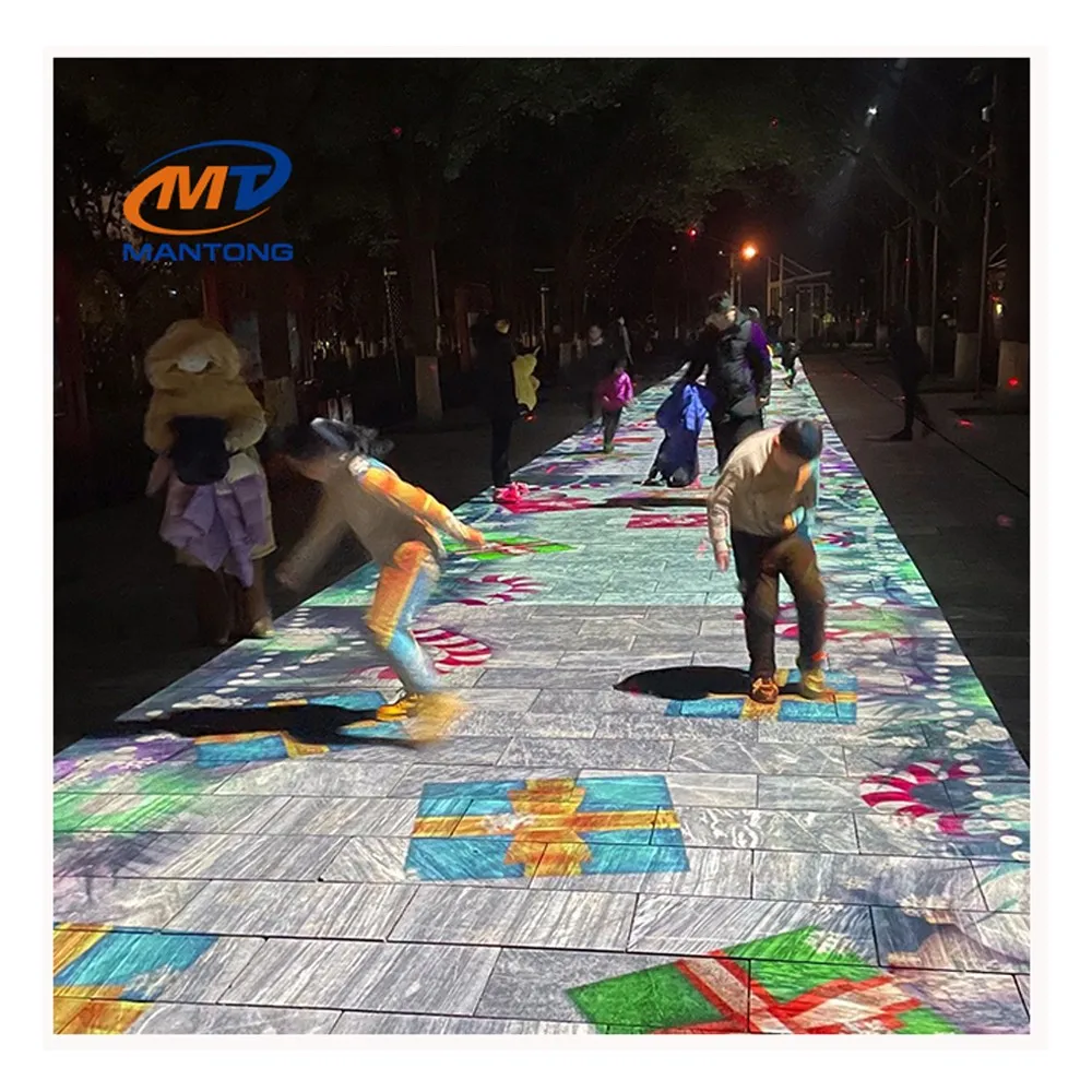 3D Holographic Floor Projection Interactive Dynamic Floor 3d Mapping Interactive Projector System Software