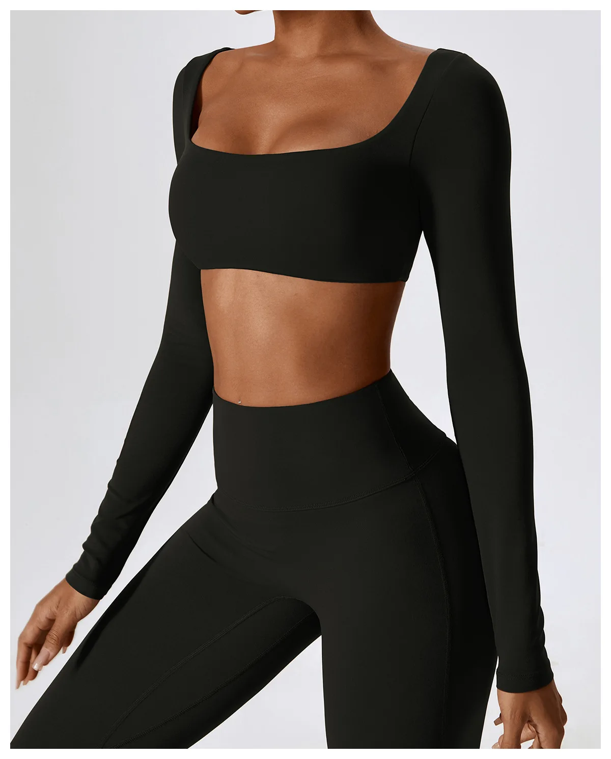 Hot Sale Sportswear Gym Fitness Yoga Wear Workout Clothes Outfit Seamless Long Sleeve Activewear Set for Women