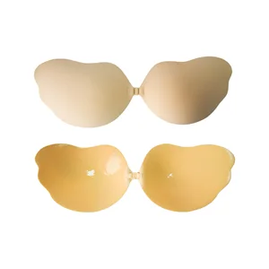 Breathable Self-Stick Push-Up Bra Front Hook Closure Hand-Glued Cups Invisible Lifting All-Day Comfort Bras for Plus-Size Women