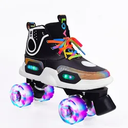 Wholesale Popular High Quality Boys Girl Skate Shoes Four Wheel LED Colorful Flashing Roller Skate For Kids