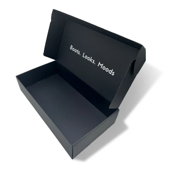 Custom High-End and High Quality Black with Your Logo Matte Lamination Double Side Printing Mailer Boxes Packaging for Clothing