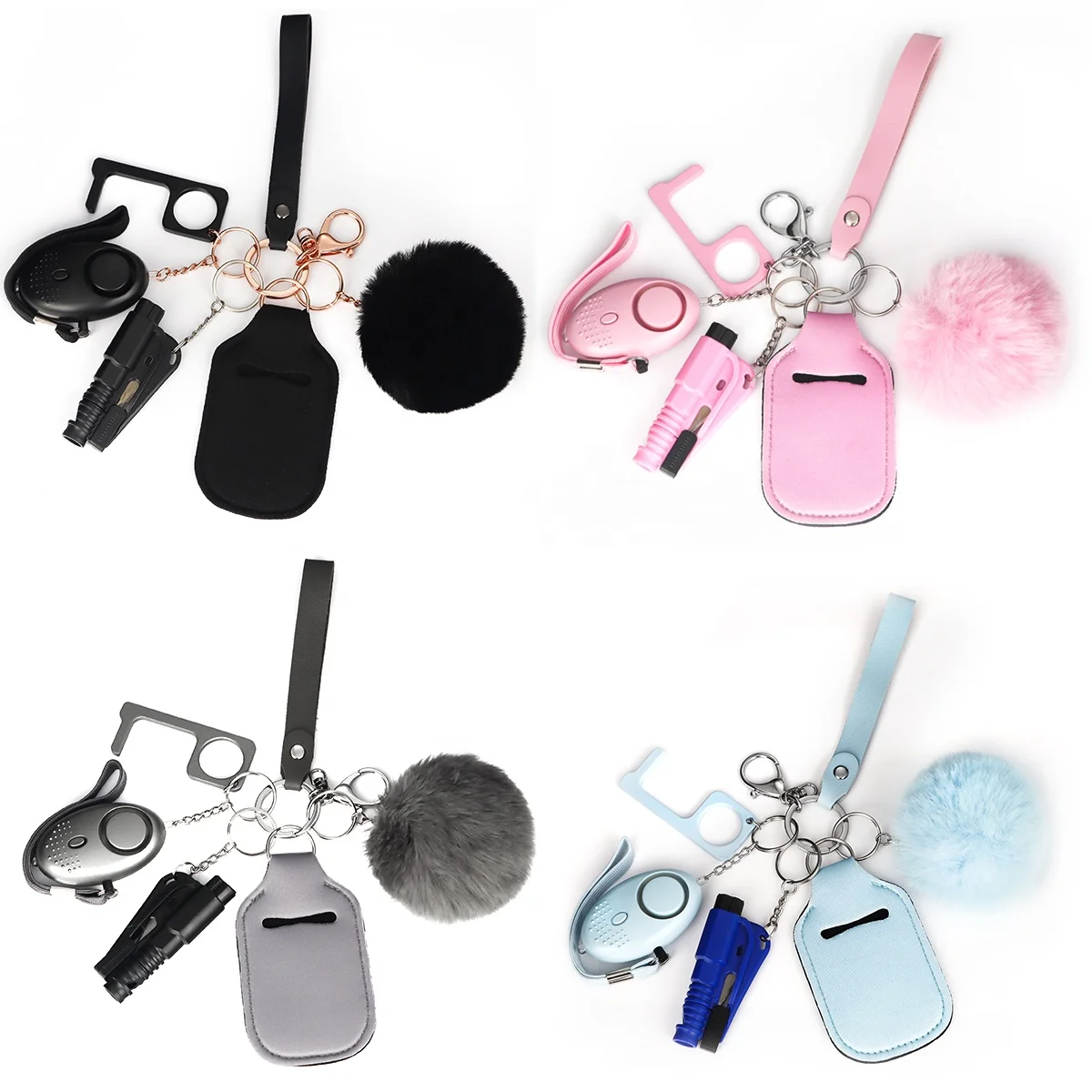 Wholesale 7pcs Set Self Defense Keychain Set Bulk Accessories Self