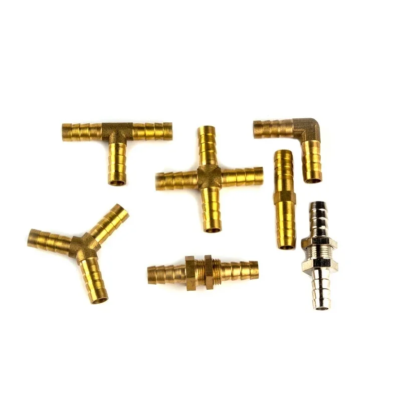 Brass Barb Pipe Fitting 2 3 4 Way Connector for 4mm 5mm 6mm 8mm 10mm 12mm 16mm 19mm Hose Copper Pagoda Water Pipe Fittings