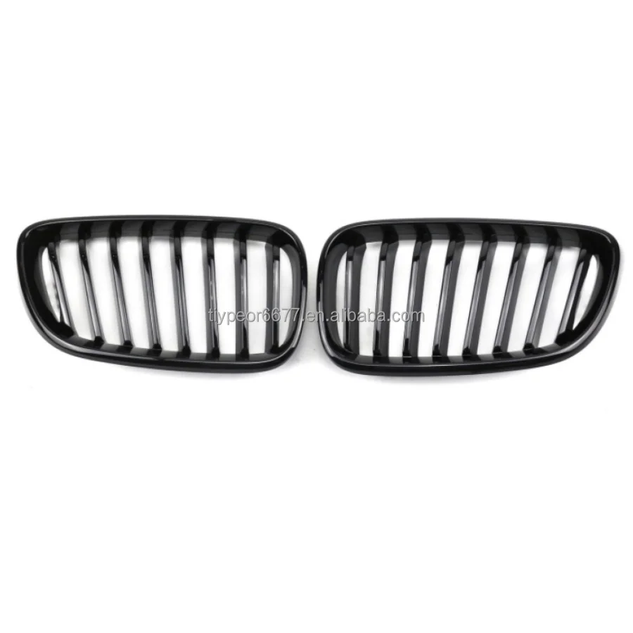 product tiypeor single slat front bumper grille car accessories kidney mesh grill for bmw 2 series f22 2014   2018 glossy matte black-2